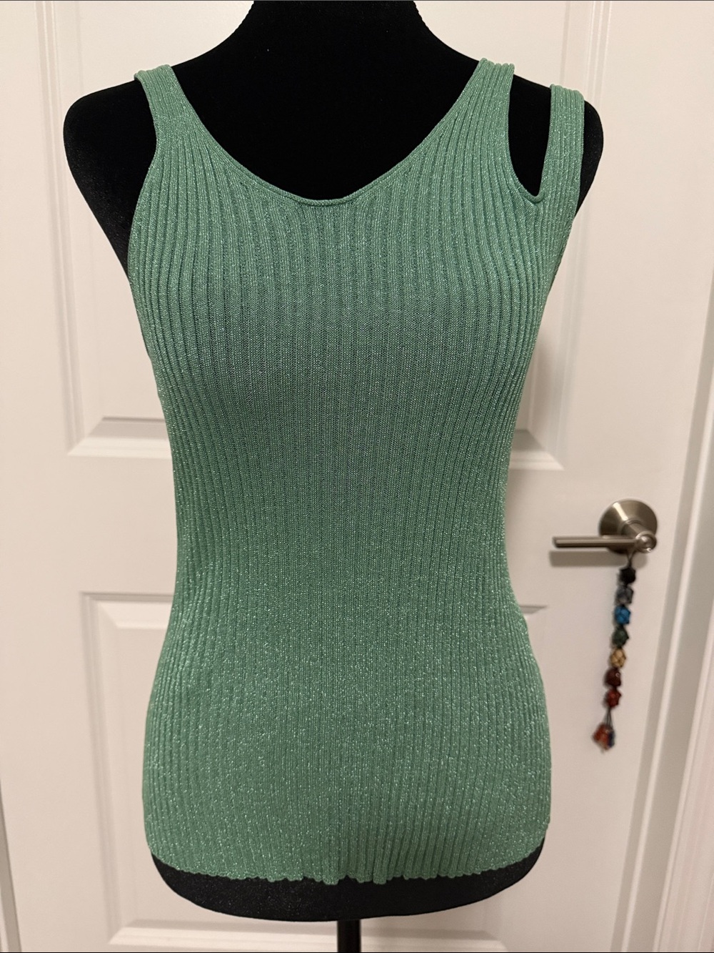 Jonathan Simkhai “Saga Metallic Rib Tank” Size L